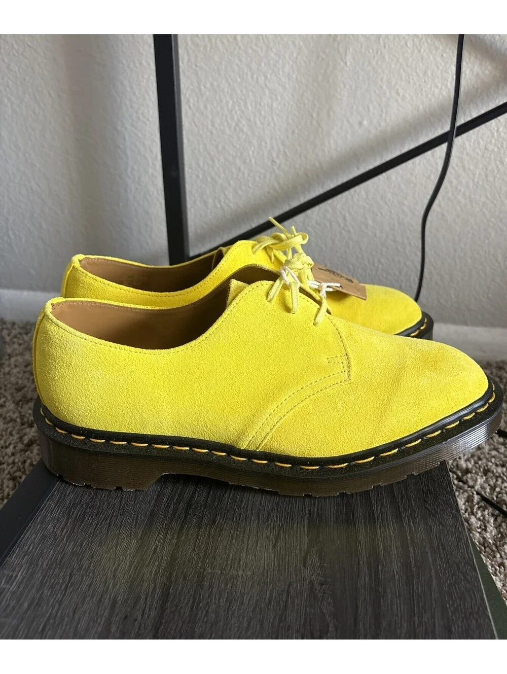 Dr Martens 1461 Made in England Buck Suede Oxford Shoe Yellow Men's US Size 8